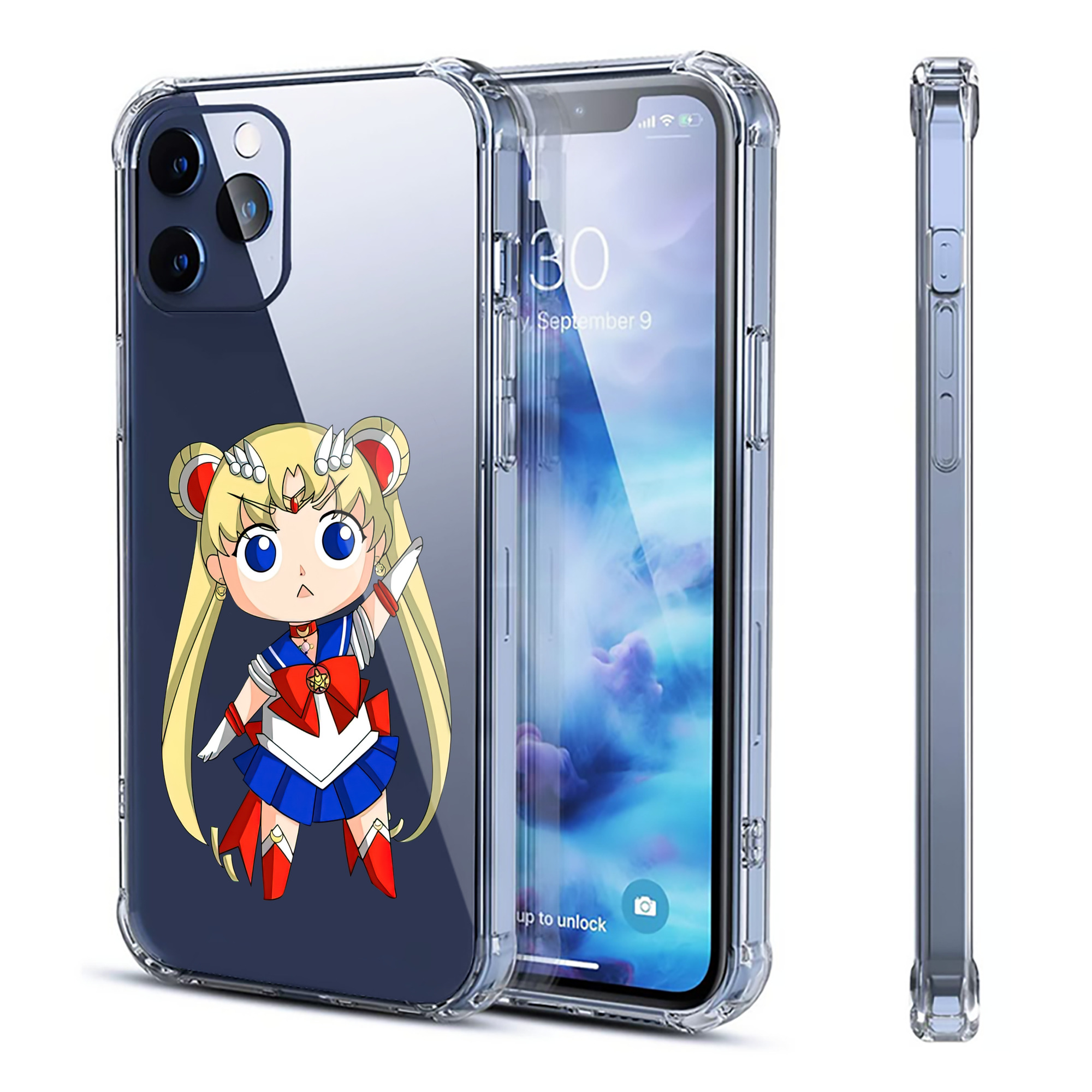 （画像用） 美少女戦士セーラームーン 月野 うさぎ つきの うさぎ Sailor Moon Tsukino Usagi 【iPhone 12シリーズ対応】透明スマホケース（クリアソフトケース）